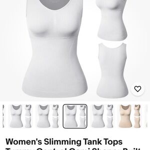 Women's White Slimming Tank Top (L) with Built In Bra